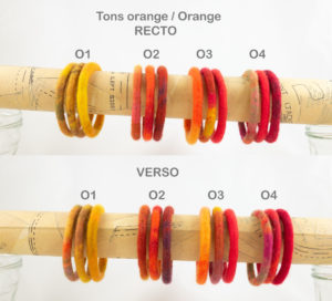 lot de 3 bracelets bangles tons : Orange