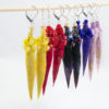 Boucles d'oreilles Pic feutre broderie perles rocailles