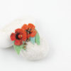 Boucles doreilles cllip fleur orange perles rocailles