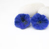 Boucles d'oreilles feutre broderie perles coquelicot bleu